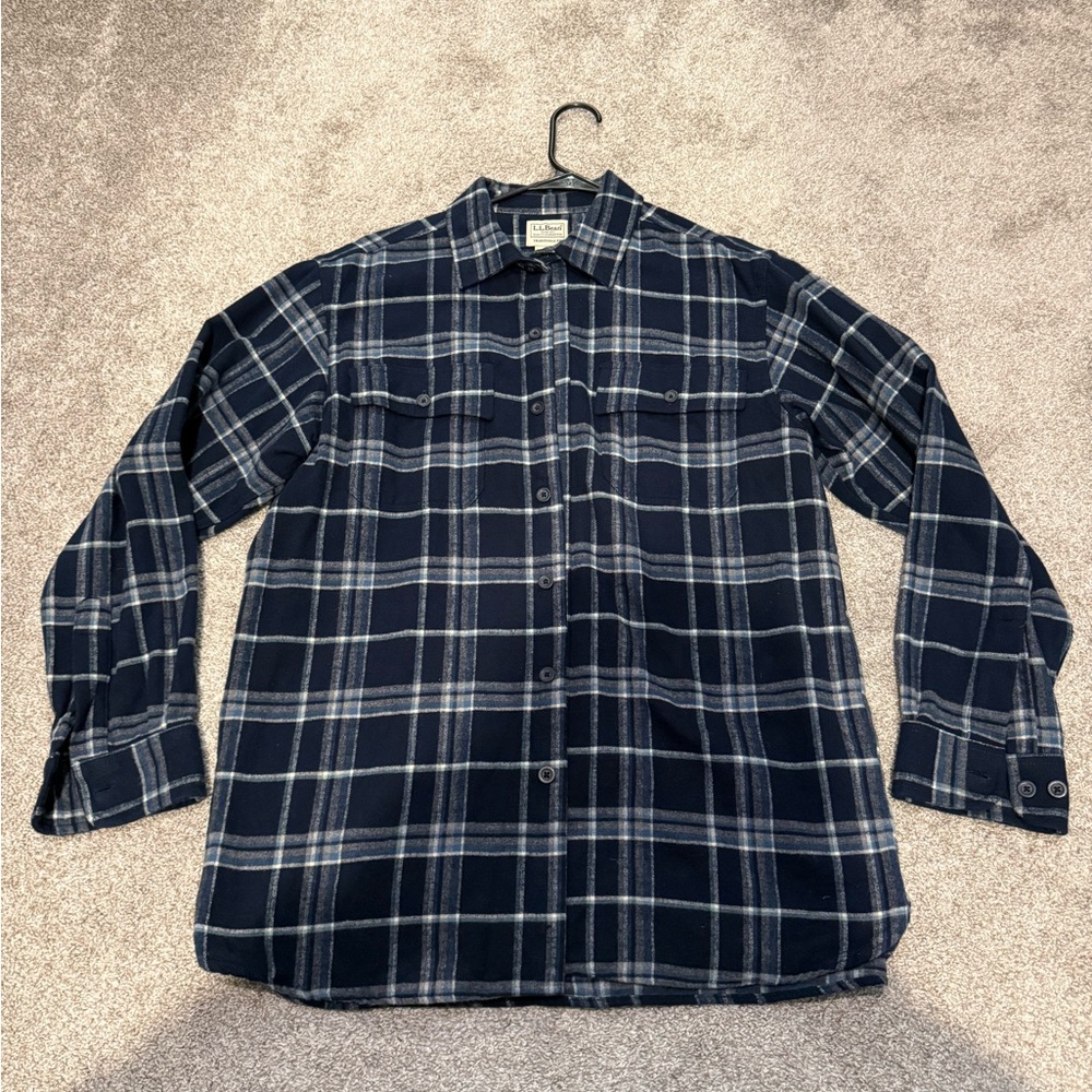 L.L. Bean Men's Navy Blue Chamois Shirt